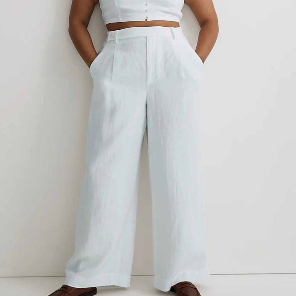 NWT Madewell The Harlow Wide-Leg Pant, Size 14 White NL450